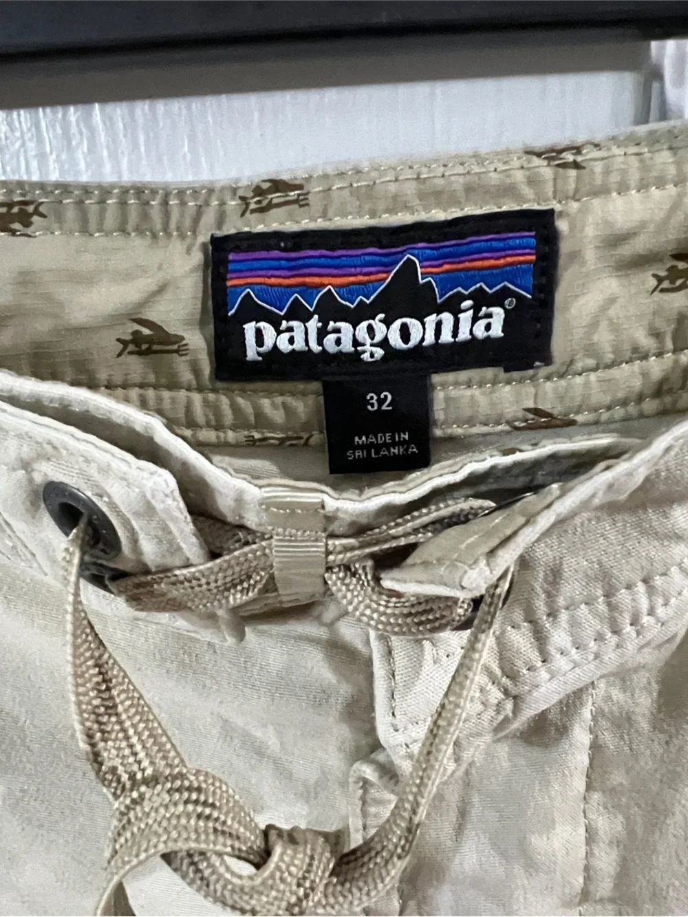 Patagonia Men's Light Beige Flat-Front Shorts with Drawstring